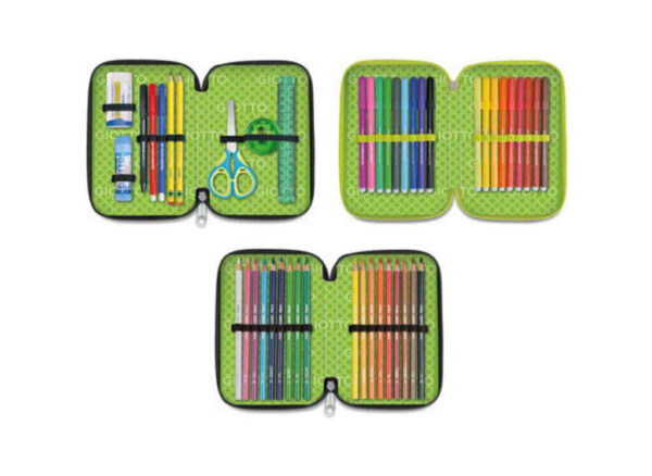 Astuccio GIOTTO 3 Scomparti con colori Giotto e accessori - immagine 2