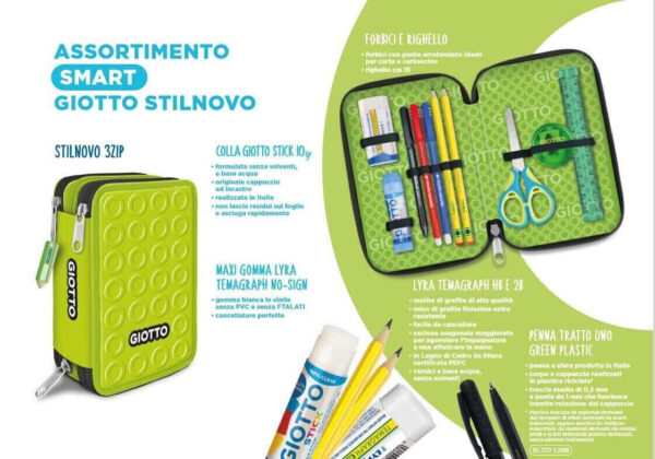 Astuccio GIOTTO 3 Scomparti con colori Giotto e accessori - immagine 3