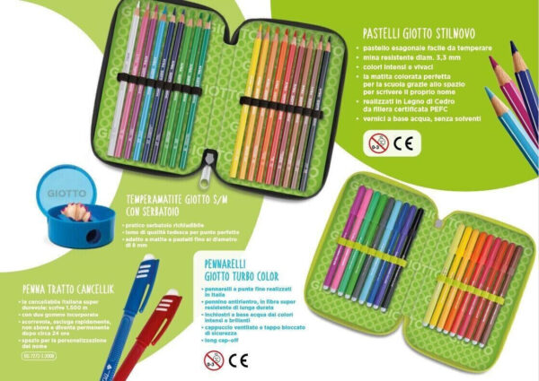 Astuccio GIOTTO 3 Scomparti con colori Giotto e accessori - immagine 4